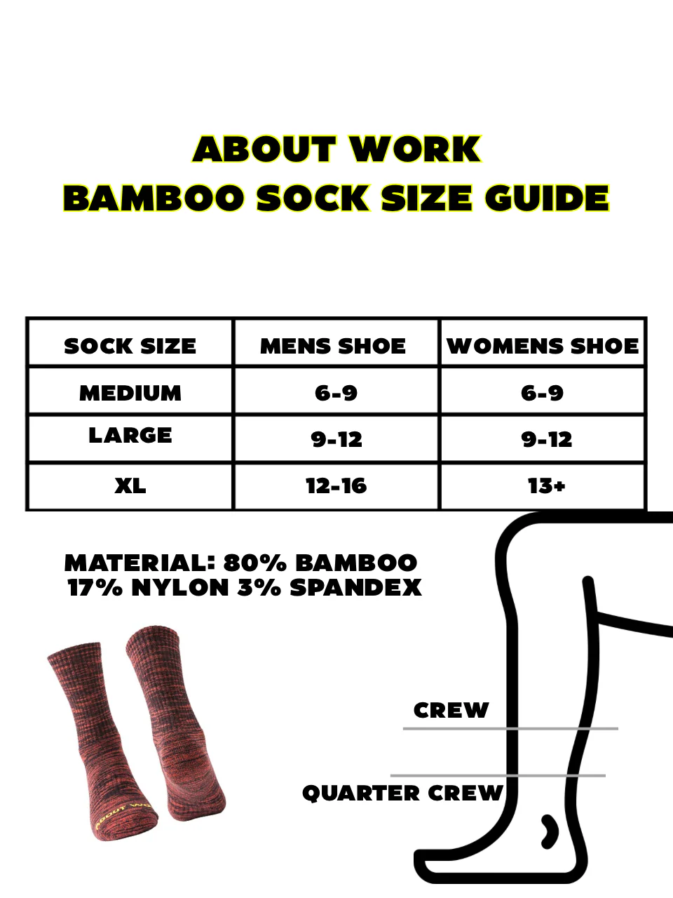 Bamboo Quarter Crew Socks - Image 3