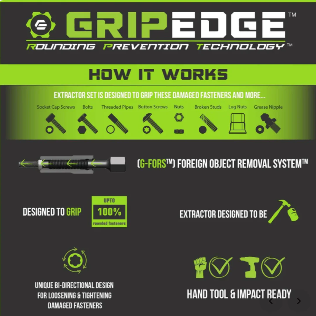 GripEdge RPT Socket Extractor Set 1/4” SAE - Image 2