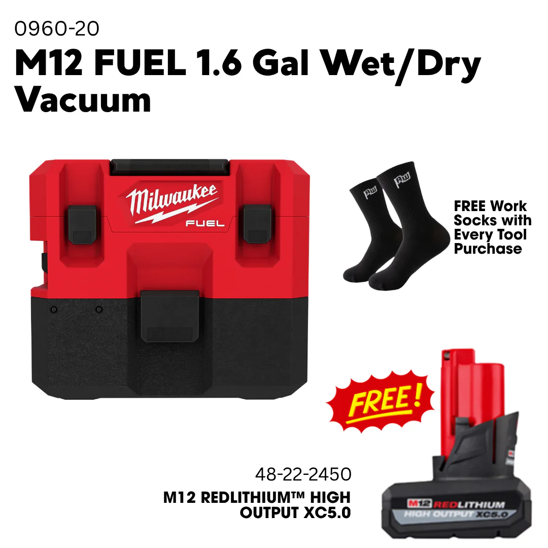 Milwaukee M12 FUEL 1.6 Gal Wet/Dry Vacuum