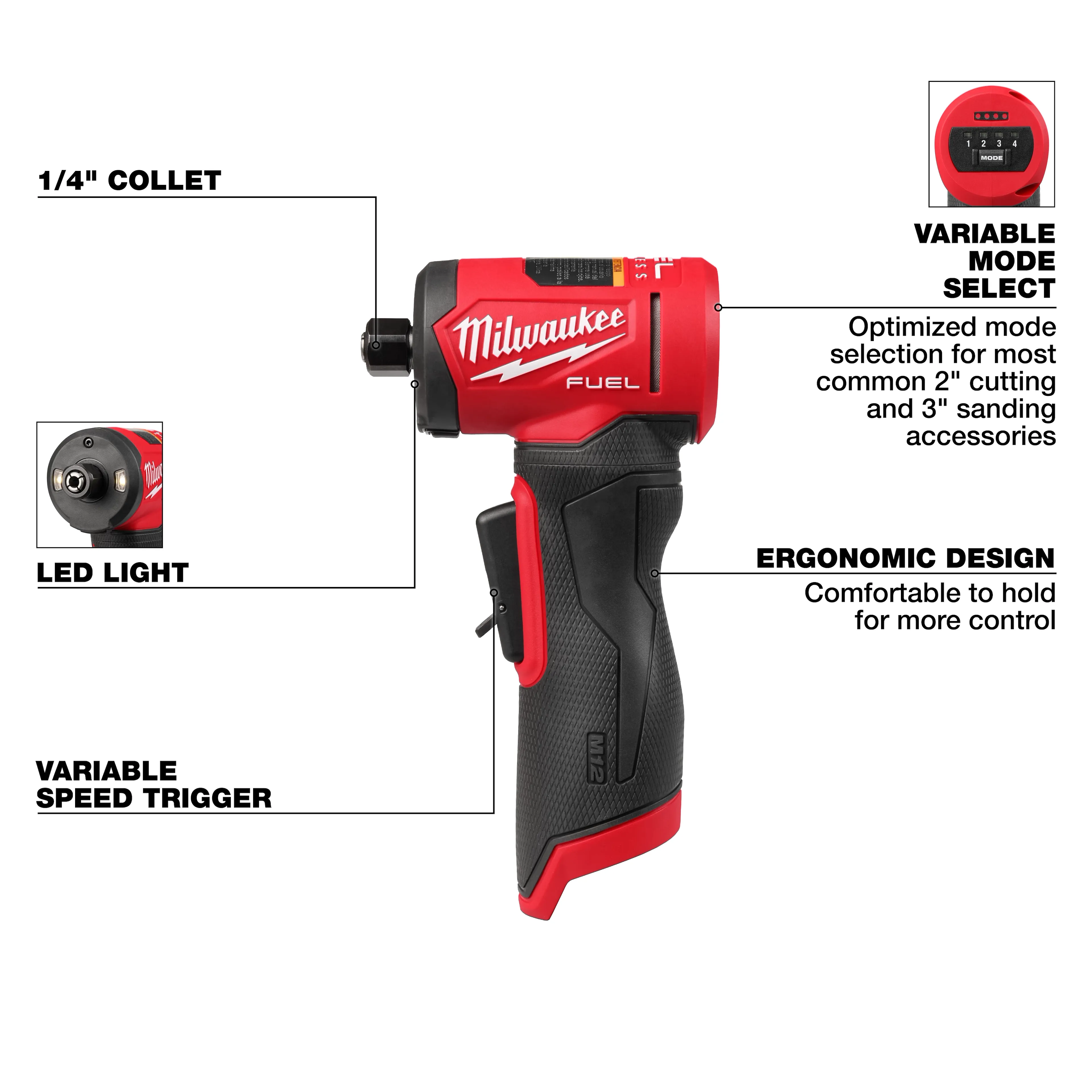 Milwaukee M12 Fuel Right Angle Die Grinder - Image 2