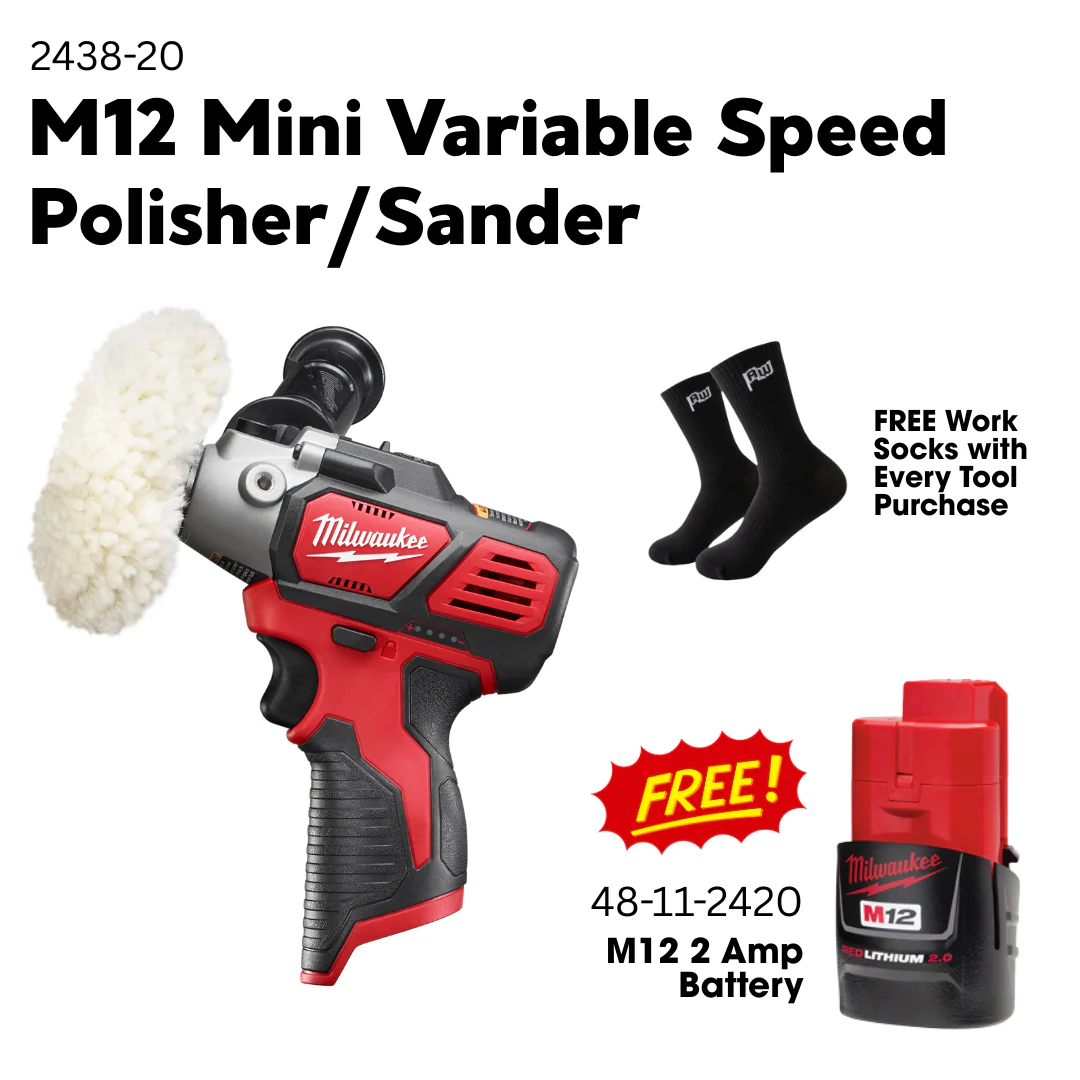 Milwaukee M12 Mini Variable Speed Polisher/Sander (Tool Only)