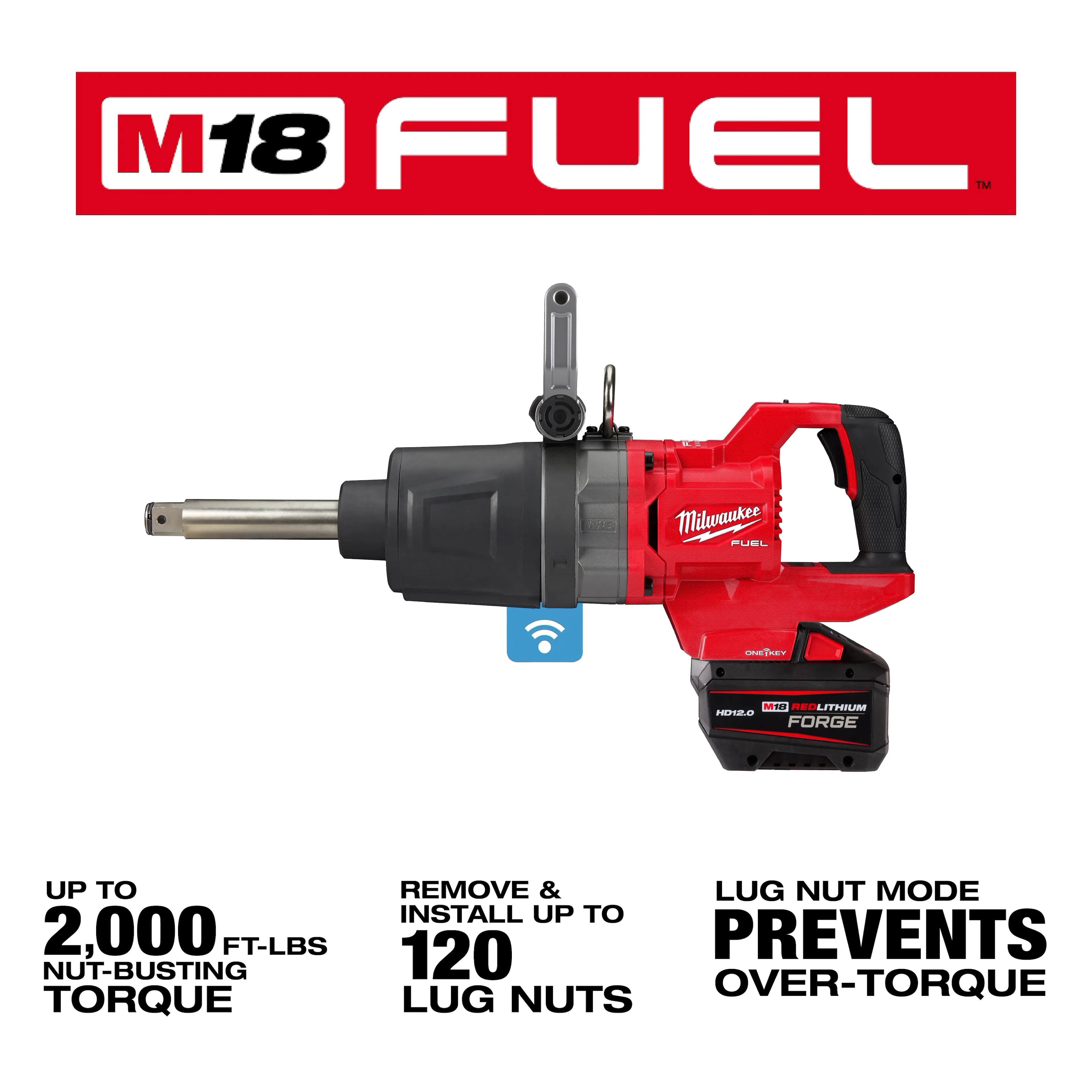 Milwaukee M18 1" Dr. Extended Anvil Cordless Impact Wrench - Image 3