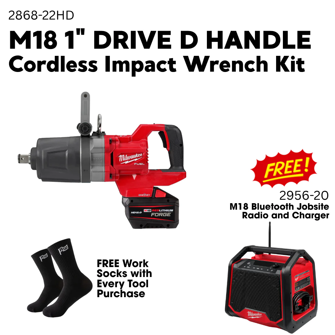 Milwaukee M18 1" Drive D Handle Cordless Impact Wrench Kit