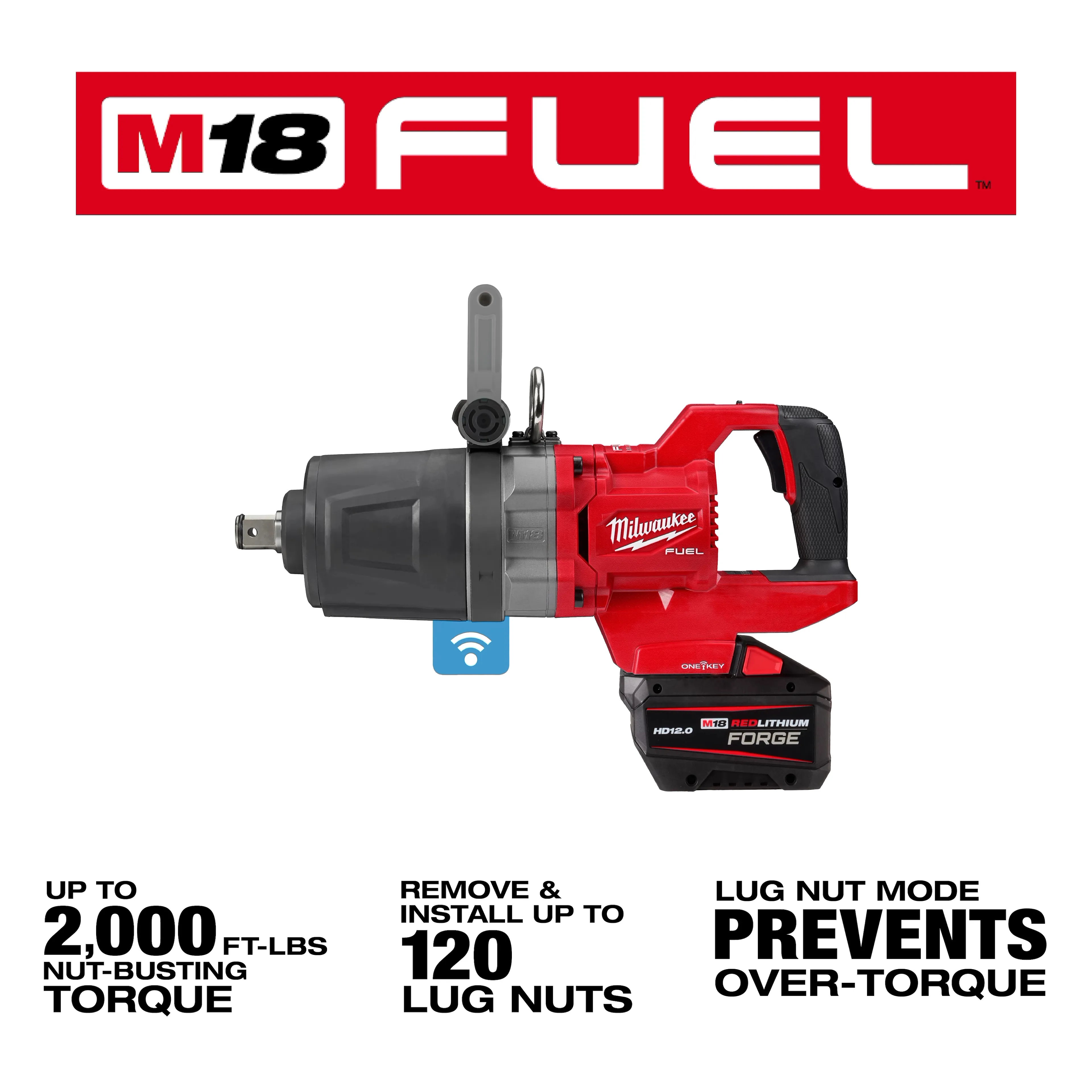 Milwaukee M18 1" Drive D Handle Cordless Impact Wrench Kit - Image 3