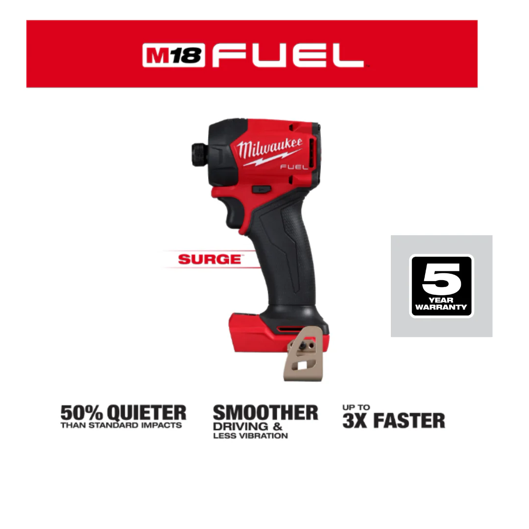 Milwaukee M18 FUEL™ SURGE™ 1/4" Hex Hydraulic Driver with FREE XC5.0 Battery Pack - Image 3