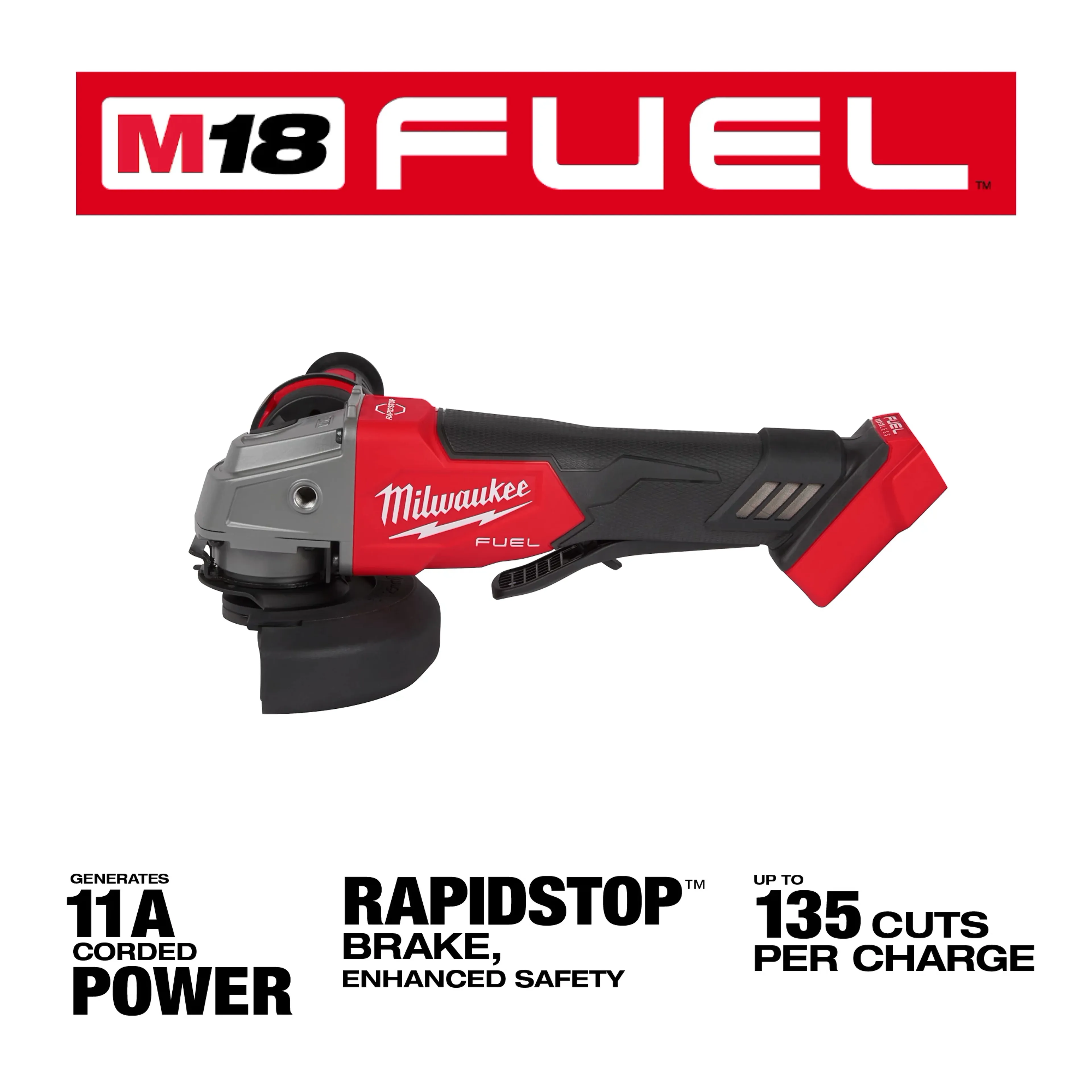 Milwaukee M18 FUEL 4.5" / 5" Grinder Paddle Switch No-Lock Bare - Image 3