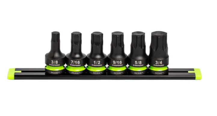 GRIPEDGE RPT Impact Hex Driver Set - 6-Pc 1/2’’ Drive Short SAE Part #IHCS6S - Image 4