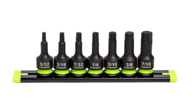 GRIPEDGE RPT Impact Hex Driver Set - 7-Pc 3/8’’ Drive Short SAE Part #IHBS7S - Image 4