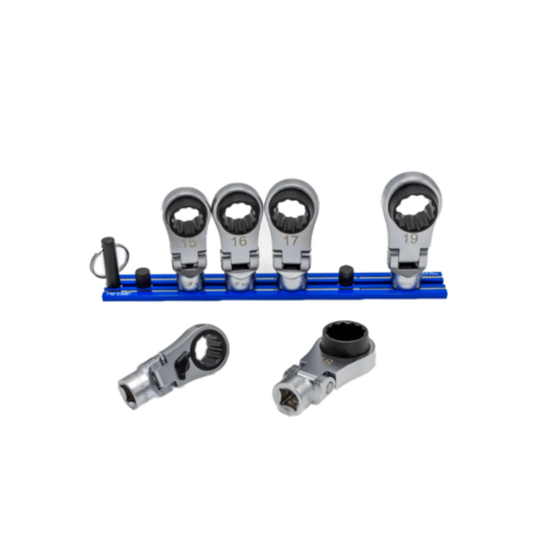 VIM Tools 6 PC. 12PT NANO FLEX OFFSET RATCHETING ATTACHMENT SET – 3/8″ DRIVE (14 – 19MM) - Image 2